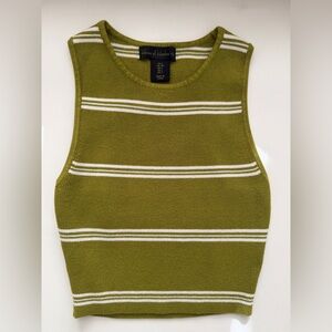 House of Harlow 1960 Olive Green Striped Crop Top